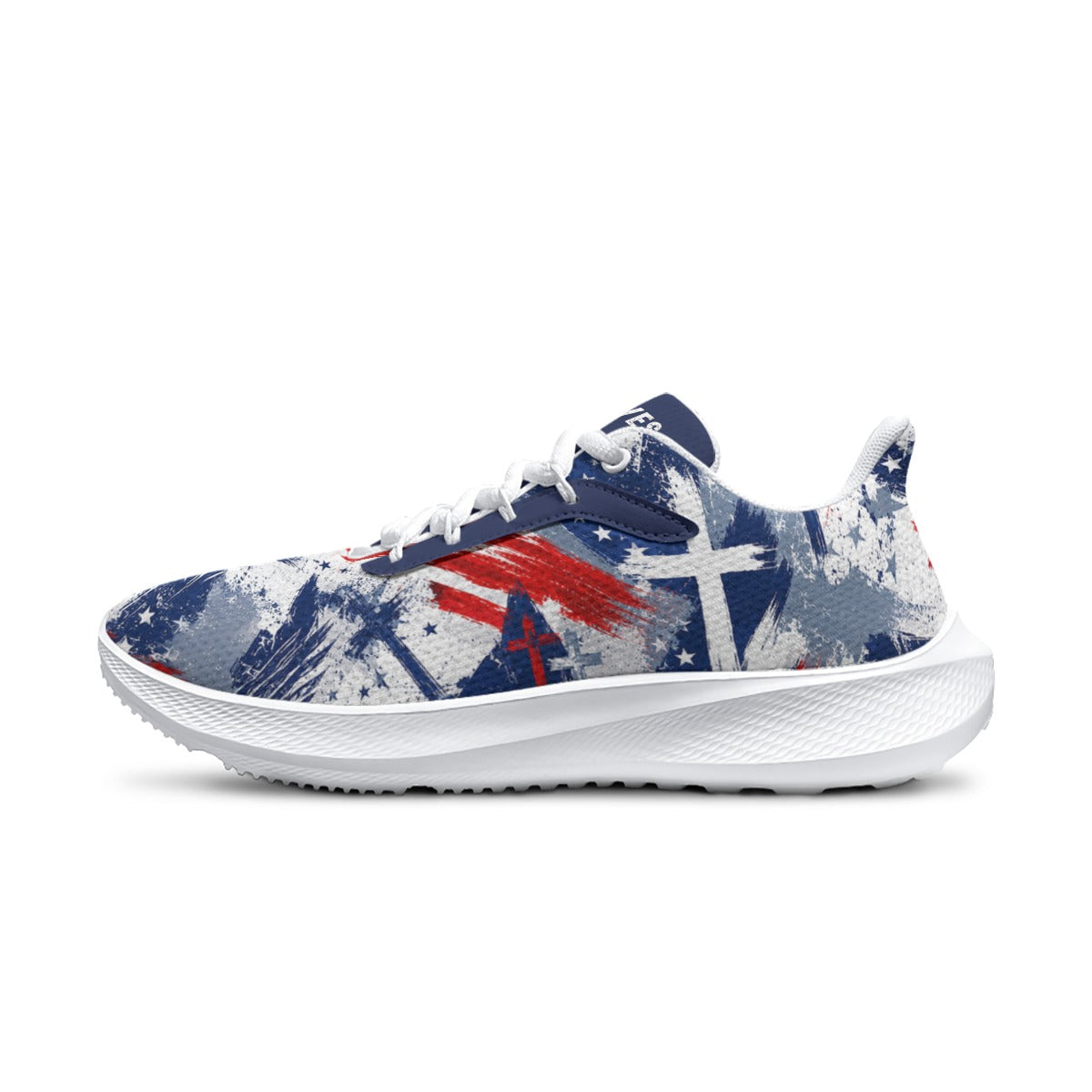Jesus Saves Patriotic - Men's Road Running Shoes