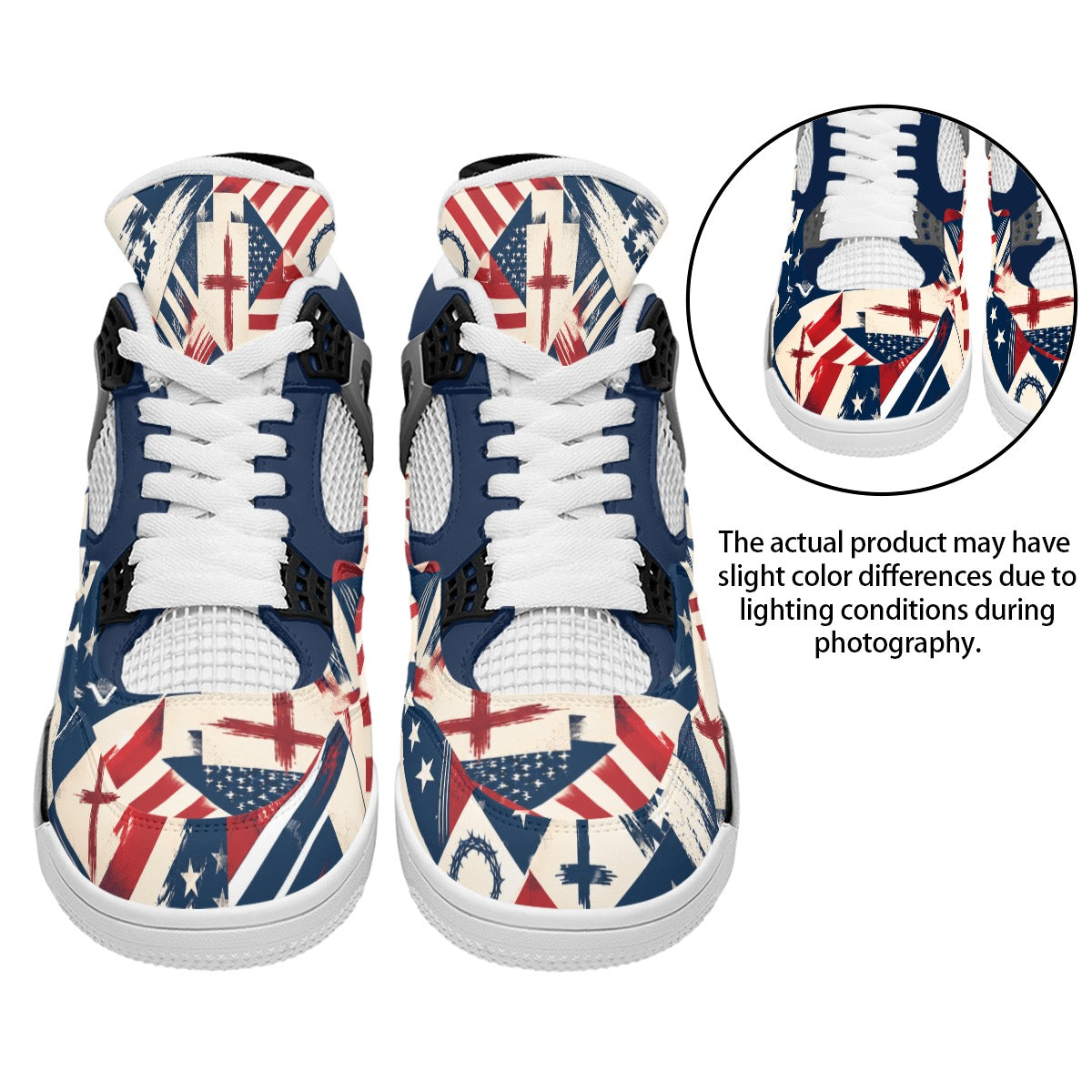 Faith Freedom - All-Over Print Men's Air Cushion Basketball Shoes