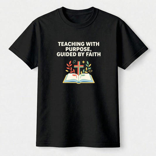 Teaching With Purpose Guided By Faith Christian Teacher T-Shirt