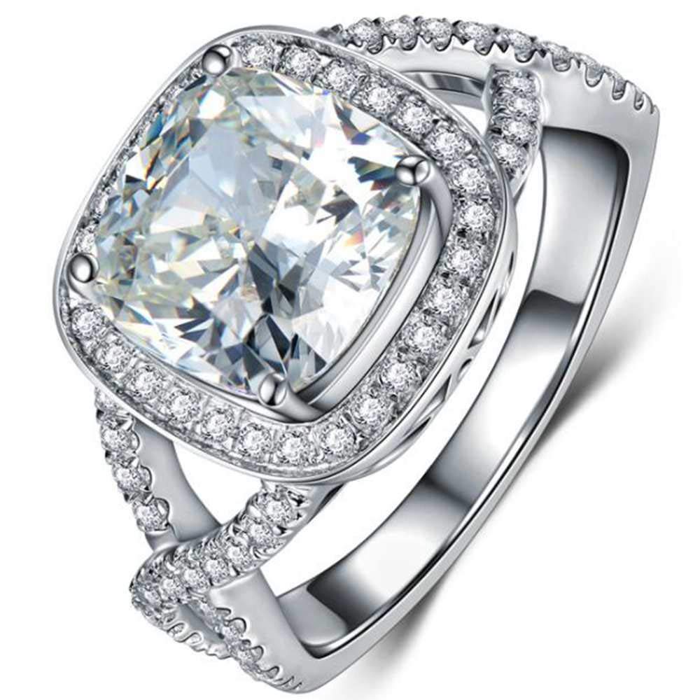 Princess Cut Cubic Zirconia Engagement Ring