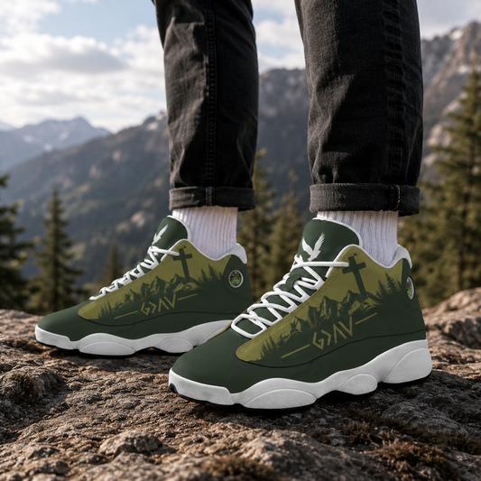 Faith Mountain Cross - Men's Curved Basketball Shoes With Thick Soles