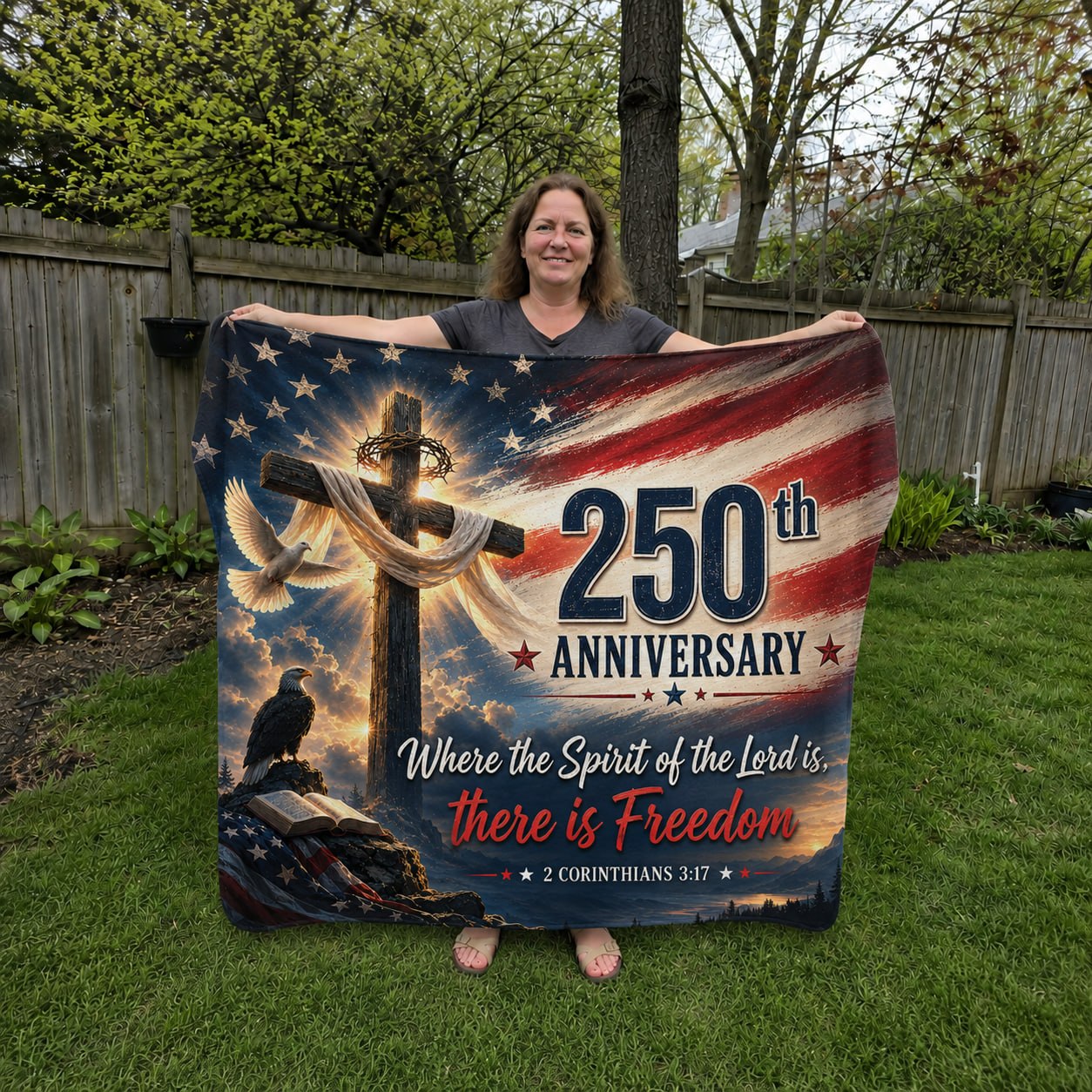 DailyFits Christian Patriotic 250th Anniversary Freedom Blanket
