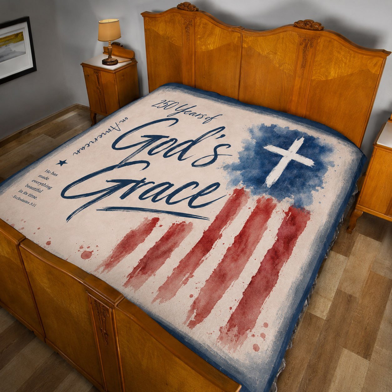 DailyFits 250 Years Of God's Grace On America Christian Patriotic Blanket