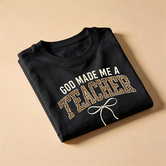 God Made Me A Teacher Leopard Print Shirt
