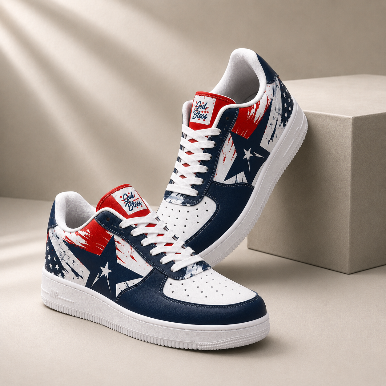 God Bless America Patriotic Men's Air Force Shoes