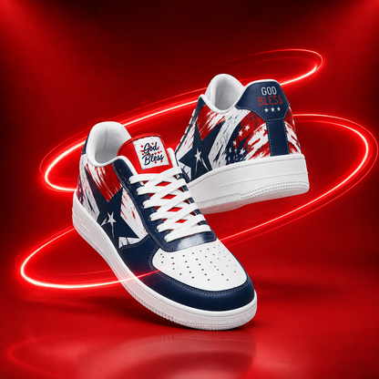 God Bless America Patriotic Men's Air Force Shoes