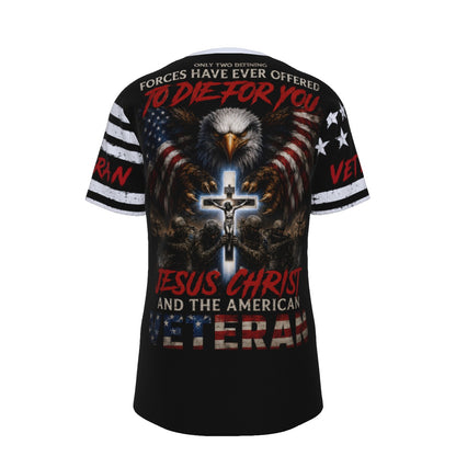 Jesus Christ and the American Veteran Christian Patriotic T-Shirt