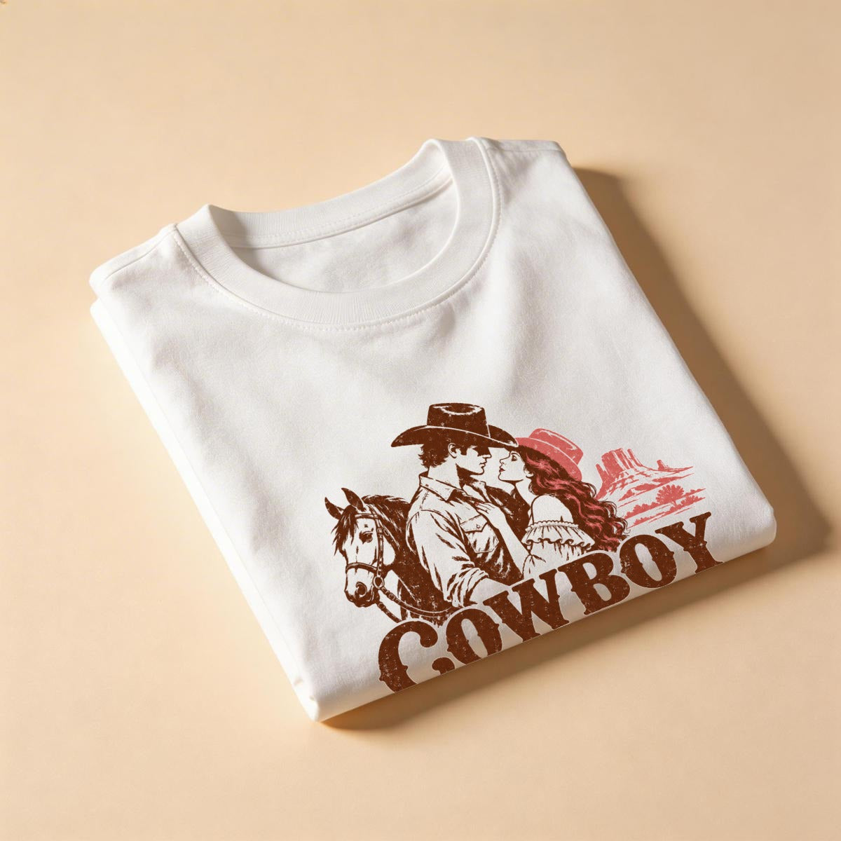 DailyFits Cowboy Romance Era Shirt, Western Romance Book Lover Tee, Vintage Cowgirl Graphic T-Shirt