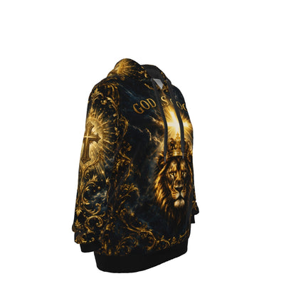 God Is Good All The Time Lion Crown Christian Cotton Hoodie