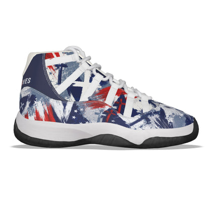 Jesus Saves Patriotic - Men's High Top Basketball Shoes