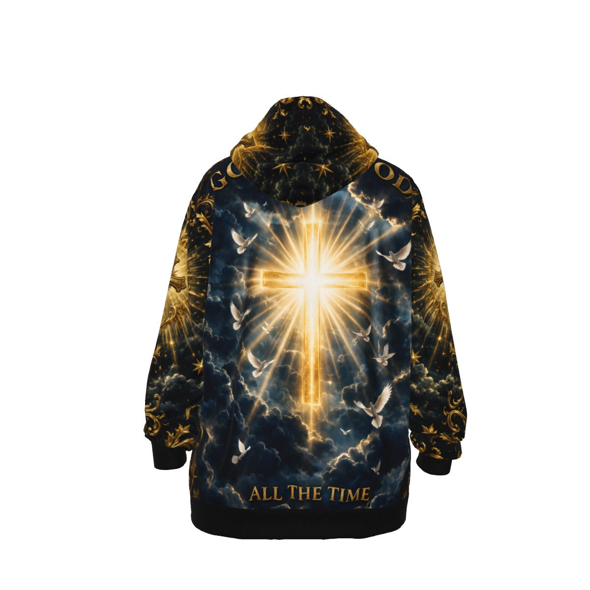God Is Good All The Time Lion Crown Christian Cotton Hoodie