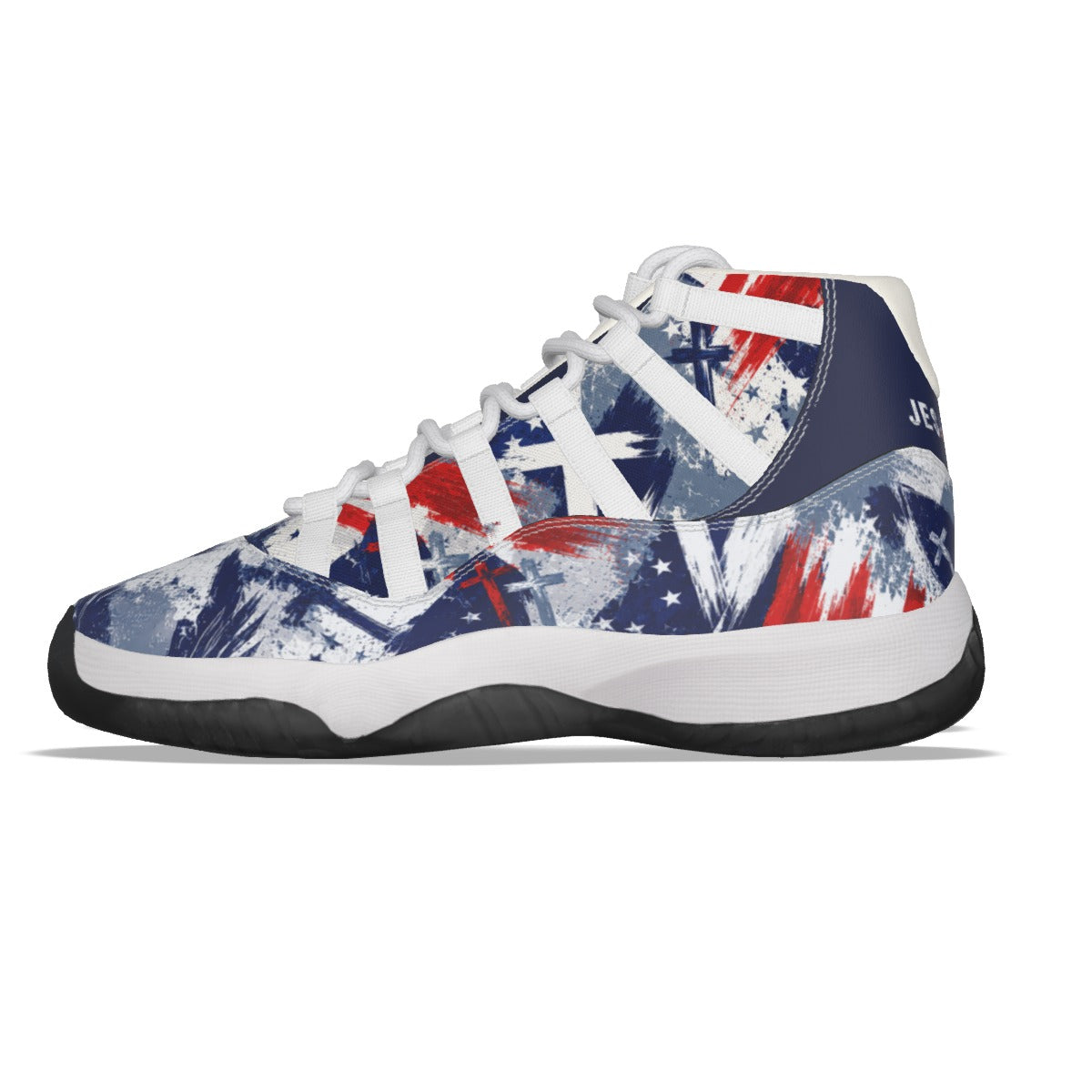 Jesus Saves Patriotic - Men's High Top Basketball Shoes