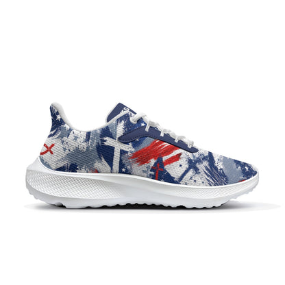 Jesus Saves Patriotic - Men's Road Running Shoes