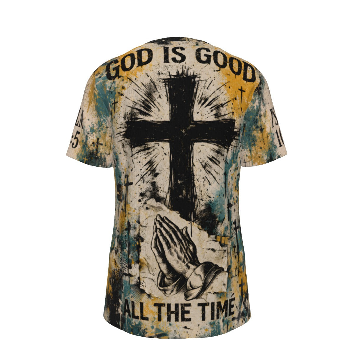 God Is Good Psalm 100:5 Lion Cross Christian Mesh T-Shirt