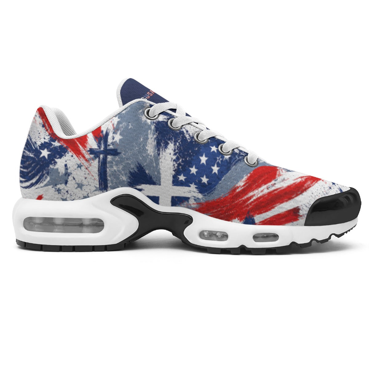 Jesus Saves Patriotic - Men's Air Cushion Sports Shoes