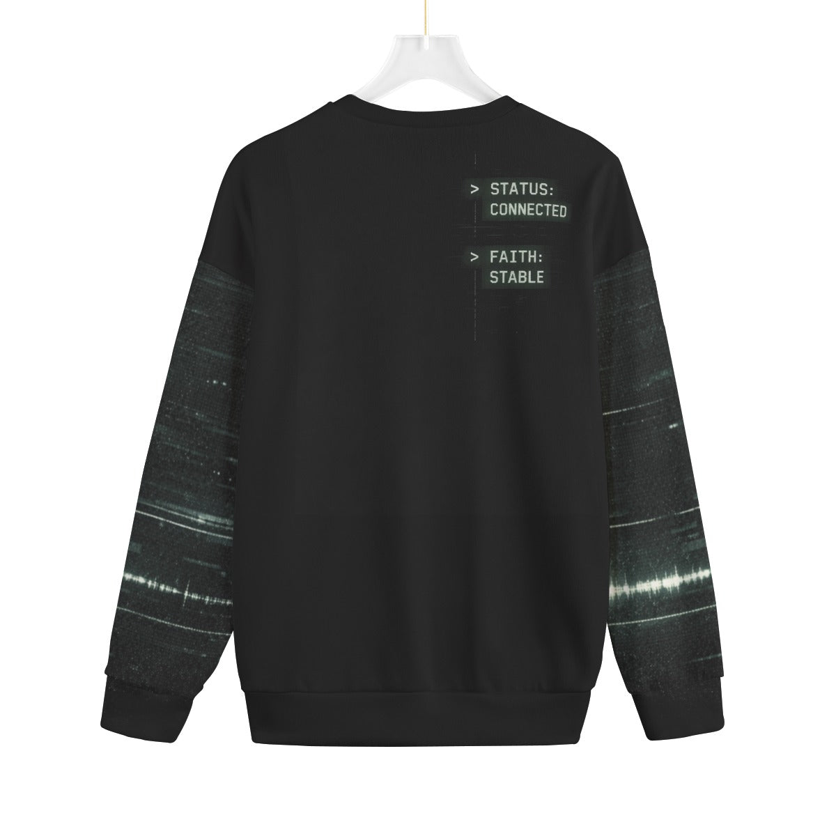 All-Over Print Unisex Drop-shoulder Knitted Fleece Sweater - DailyFits Faith Remains