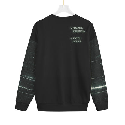 All-Over Print Unisex Drop-shoulder Knitted Fleece Sweater - DailyFits Faith Remains