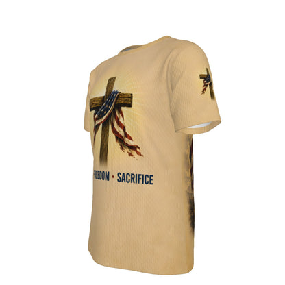 Stand for the Flag Kneel for the Cross Christian Patriotic T-Shirt