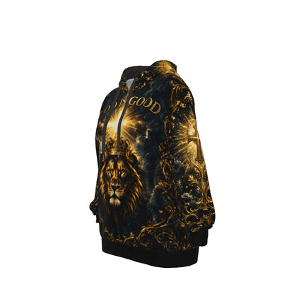 God Is Good All The Time Lion Crown Christian Cotton Hoodie