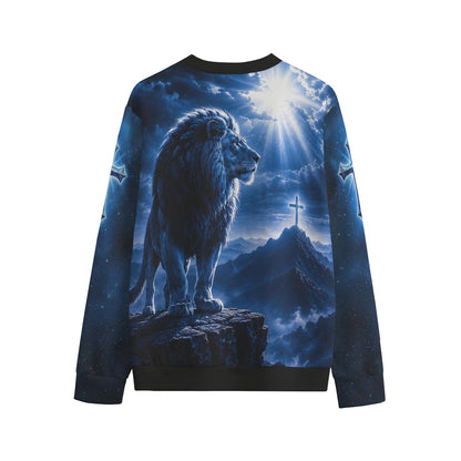 God Is Good All The Time Lion of Judah Christian Blue Sweatshirt