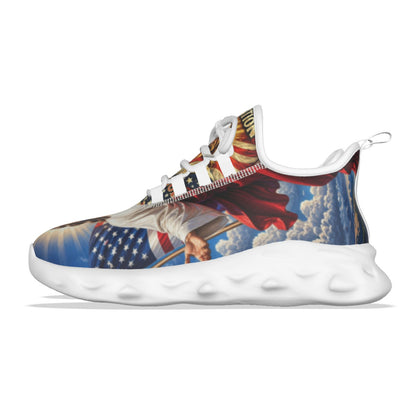 Christian American Jesus Sneakers – One Nation Under God Patriotic Athletic Shoes for Men