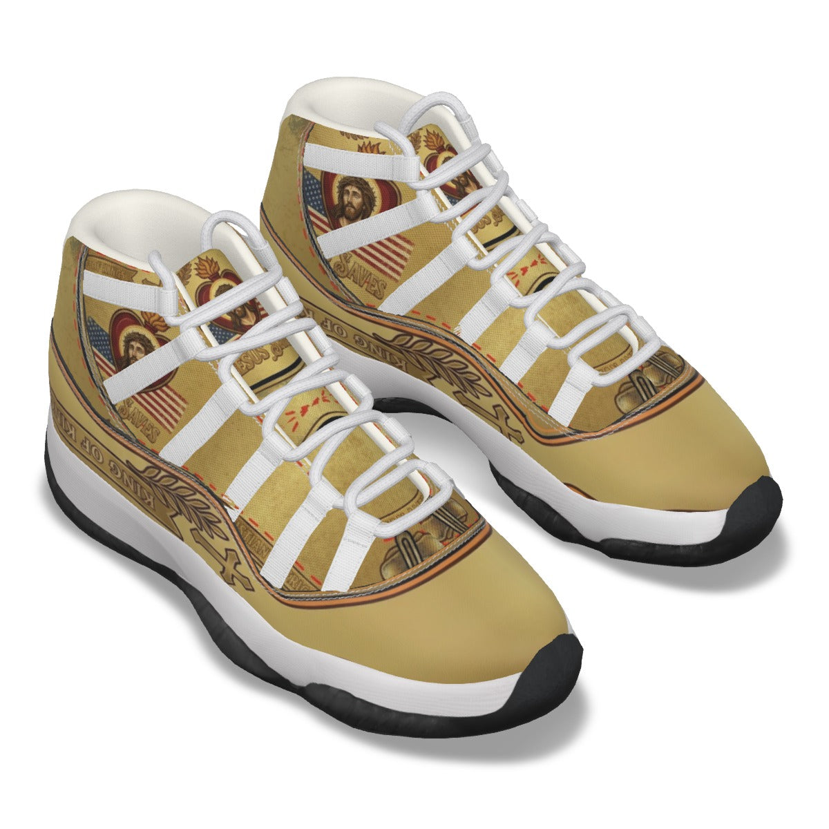 Christian Patriotic Sneakers | Jesus Faith Athletic Shoes | America 250 World Cup 2026