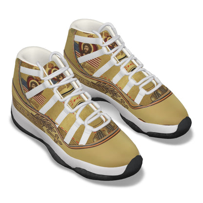 Christian Patriotic Sneakers | Jesus Faith Athletic Shoes | America 250 World Cup 2026