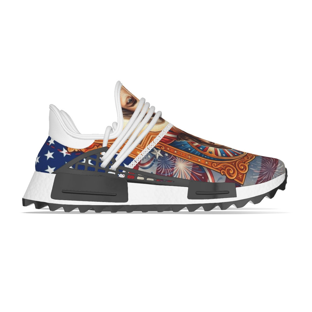 Christian Jesus Athletic Sneakers – Patriotic American Flag Faith Shoes for Men