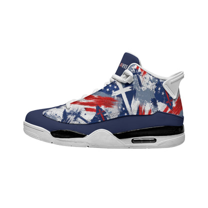 Jesus Saves Patriotic - Men's Shock Absorption and Non-Slip Basketball Shoes