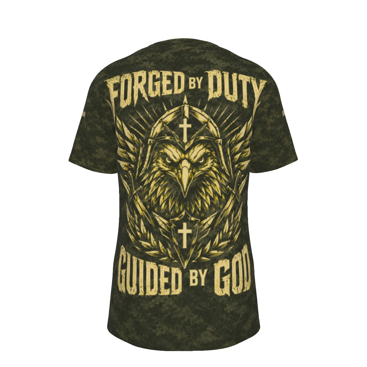 Forged by Duty Guided by God Christian Veteran Camo T-Shirt