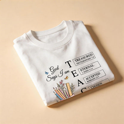 God Says I Am Teacher Shirt