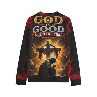 God Is Good All The Time Christian-Jesus Cross Sweatshirt