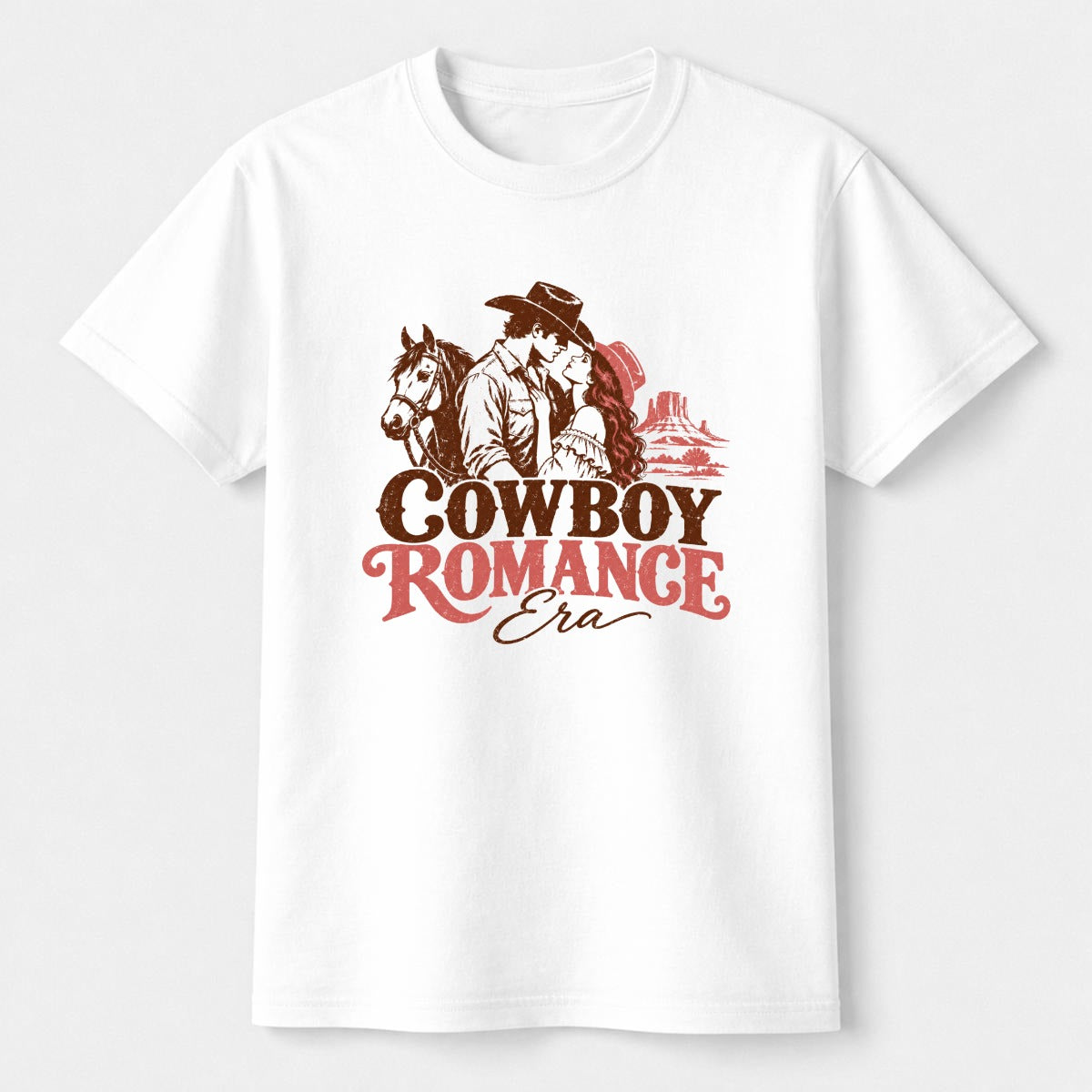 DailyFits Cowboy Romance Era Shirt, Western Romance Book Lover Tee, Vintage Cowgirl Graphic T-Shirt