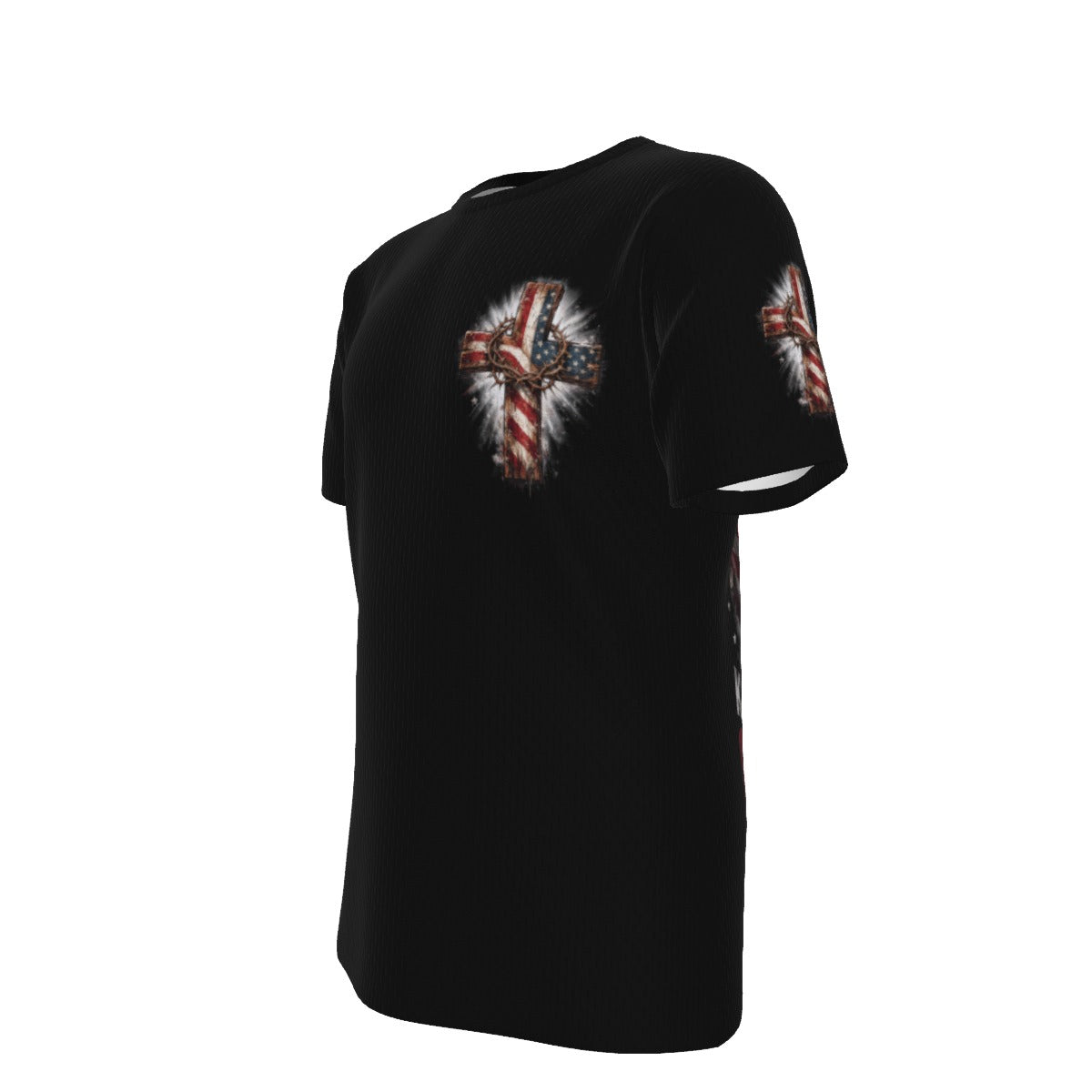 Stand for the Flag Kneel for the Cross Christian Veteran T-Shirt