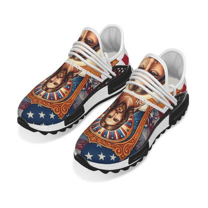 Christian Jesus Athletic Sneakers – Patriotic American Flag Faith Shoes for Men