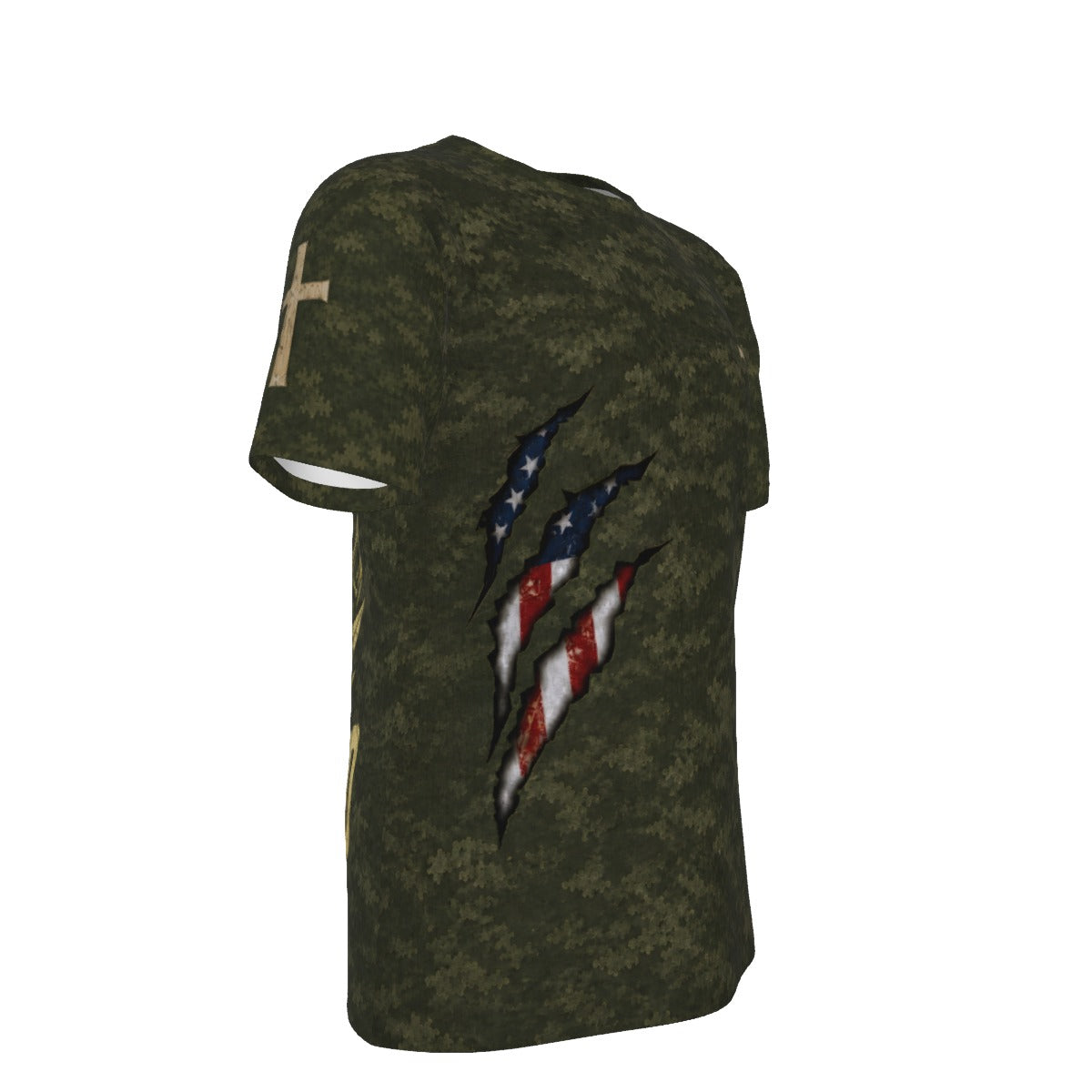 Forged by Duty Guided by God Christian Veteran Camo T-Shirt