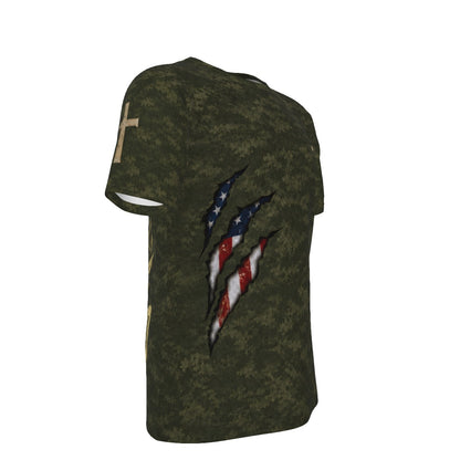 Forged by Duty Guided by God Christian Veteran Camo T-Shirt