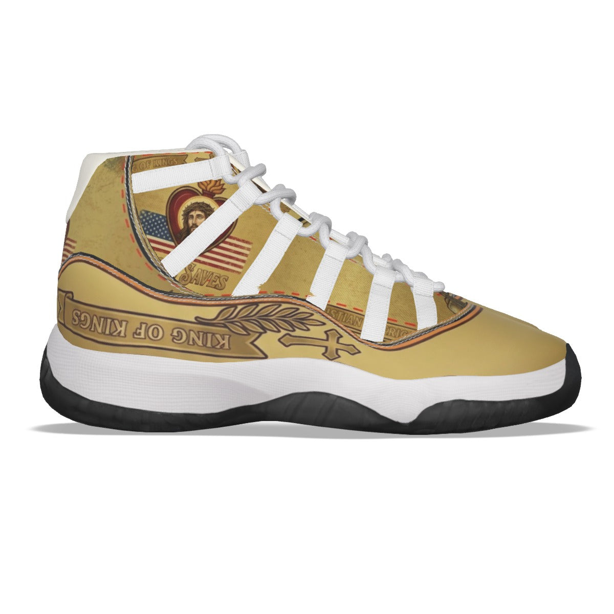 Christian Patriotic Sneakers | Jesus Faith Athletic Shoes | America 250 World Cup 2026