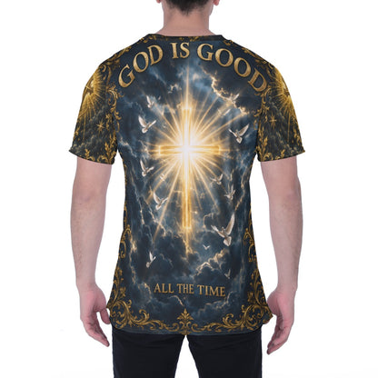 God Is Good All The Time Lion Crown Christian Mesh T-Shirt