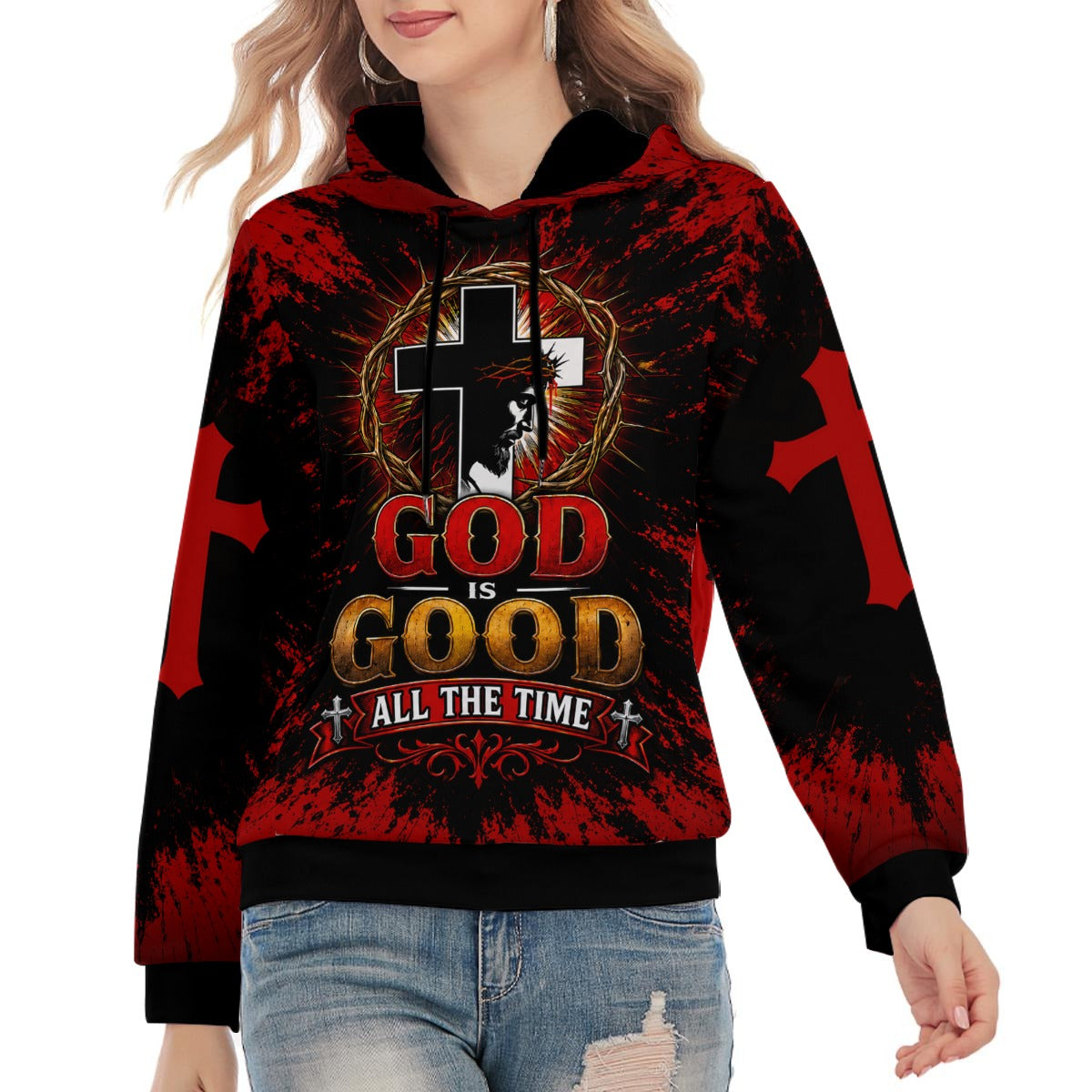 God Is Good All The Time Christian-Crown of Thorns Hoodie
