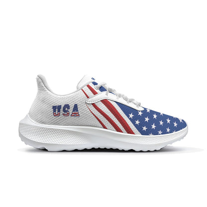 Christian Cross Patriotic -Men's Road Running Shoes