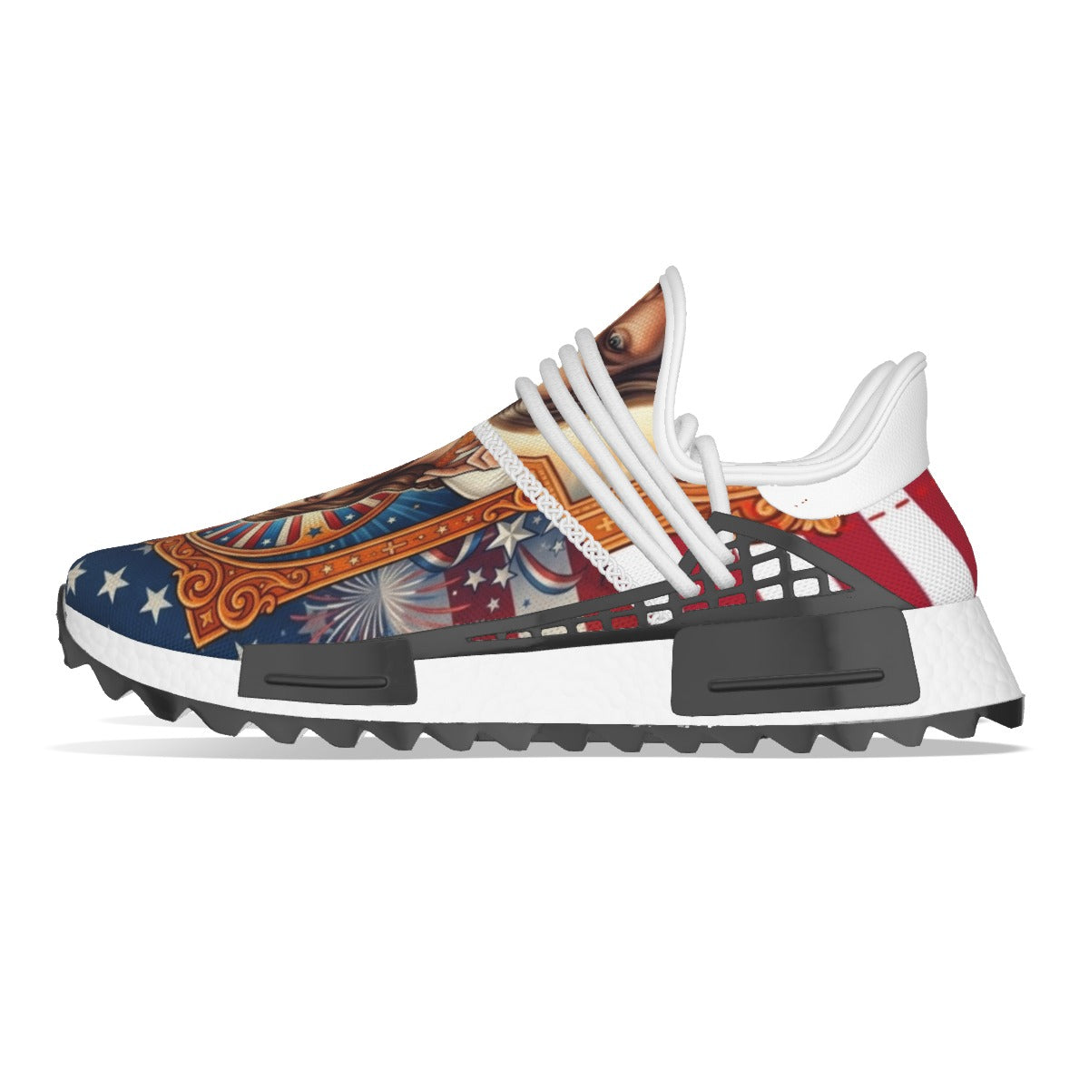 Christian Jesus Athletic Sneakers – Patriotic American Flag Faith Shoes for Men