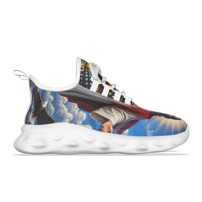 Christian American Jesus Sneakers – One Nation Under God Patriotic Athletic Shoes for Men