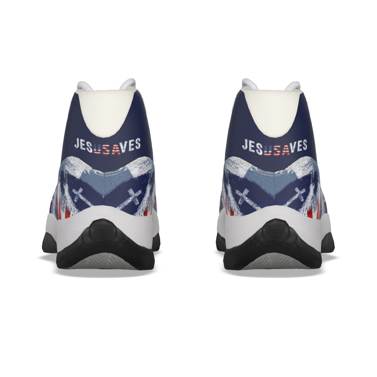 Jesus Saves Patriotic - Men's High Top Basketball Shoes
