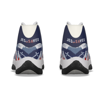 Jesus Saves Patriotic - Men's High Top Basketball Shoes