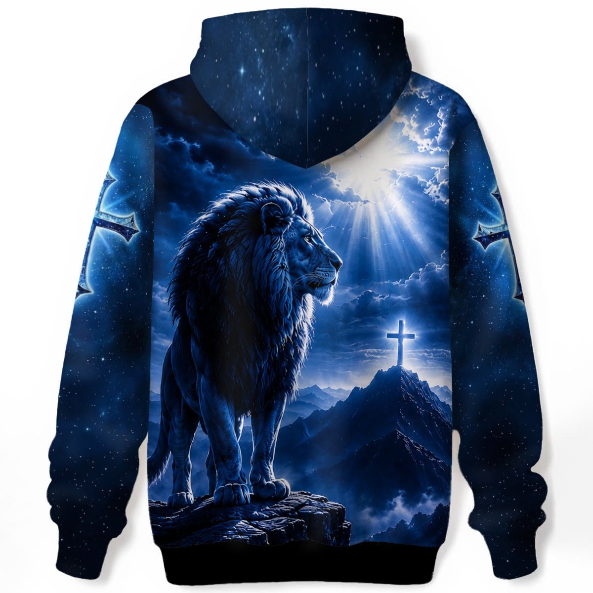 God Is Good All The Time Lion of Judah Christian Blue Hoodie