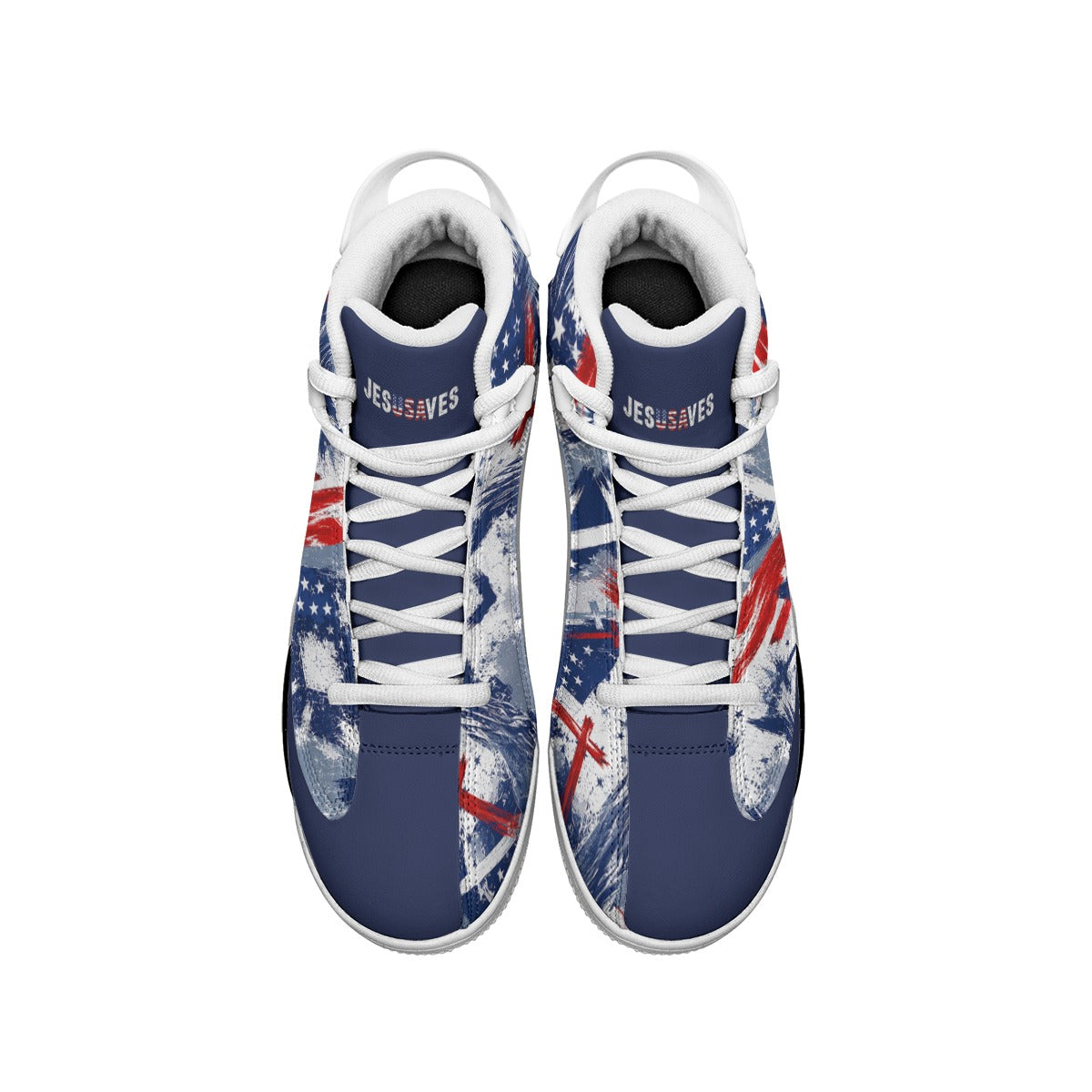 Jesus Saves Patriotic - Men's Shock Absorption and Non-Slip Basketball Shoes