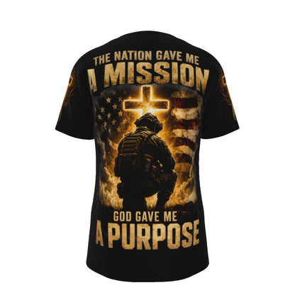 The Nation Gave Me a Mission God Gave Me a Purpose Veteran T-Shirt