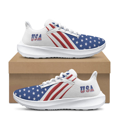 Christian Cross Patriotic -Men's Road Running Shoes