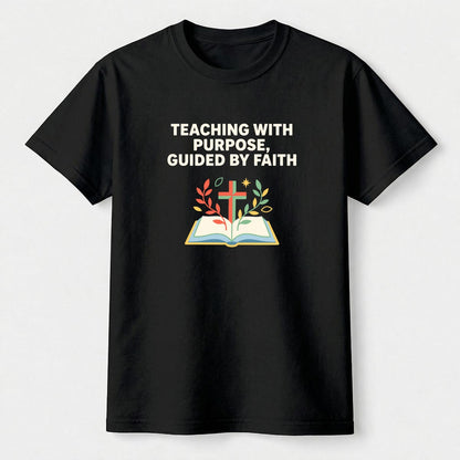 Teaching With Purpose Guided By Faith Christian Teacher T-Shirt